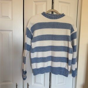 Blue and White Striped Sweater